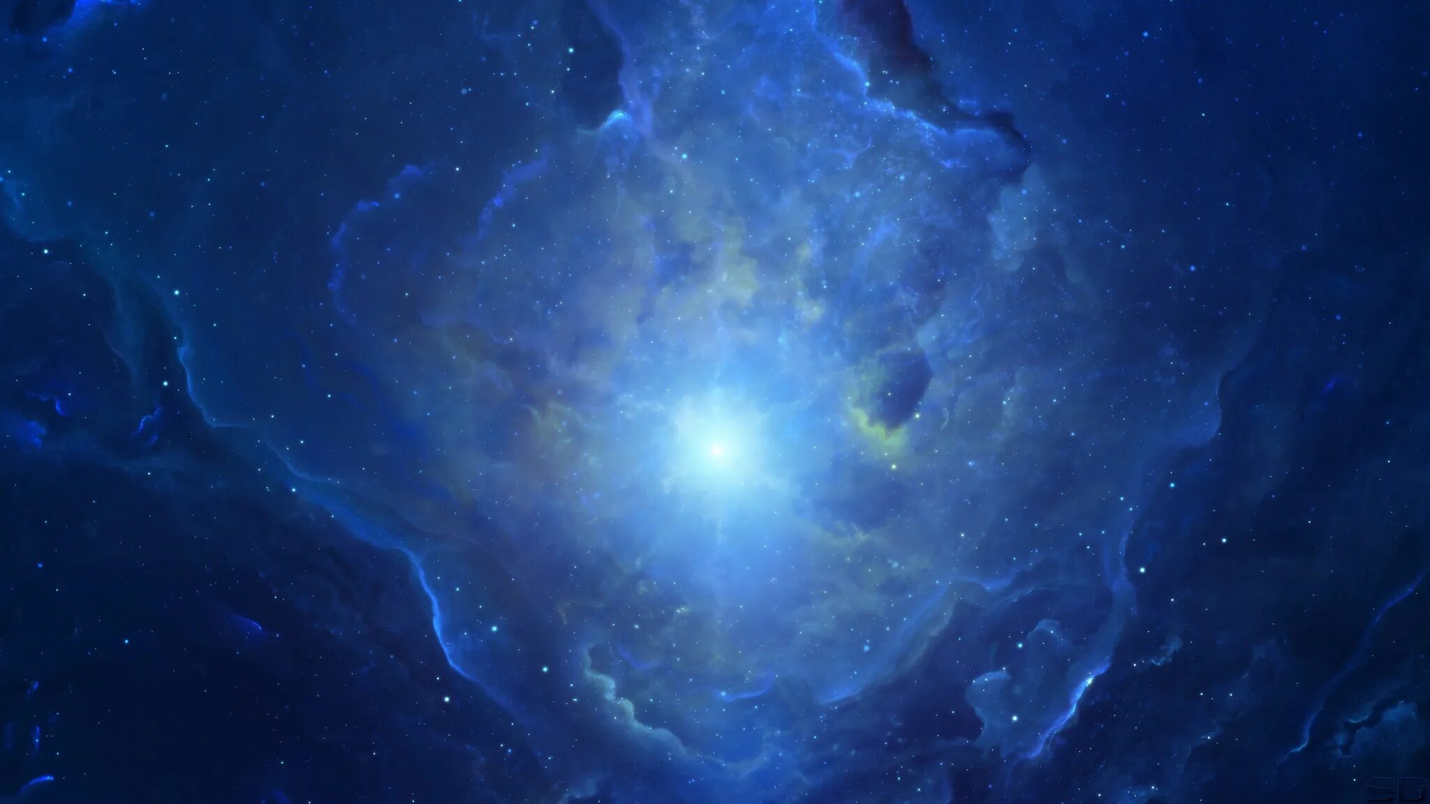 Загадочный космос. Digital space. Цифровая инфраструктура. Небула туманность 4к. Геометрическая абстракция.