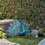 Gorgeous Metal Peacock From Home Depot Is Sure To Make Your Garden Stand Out