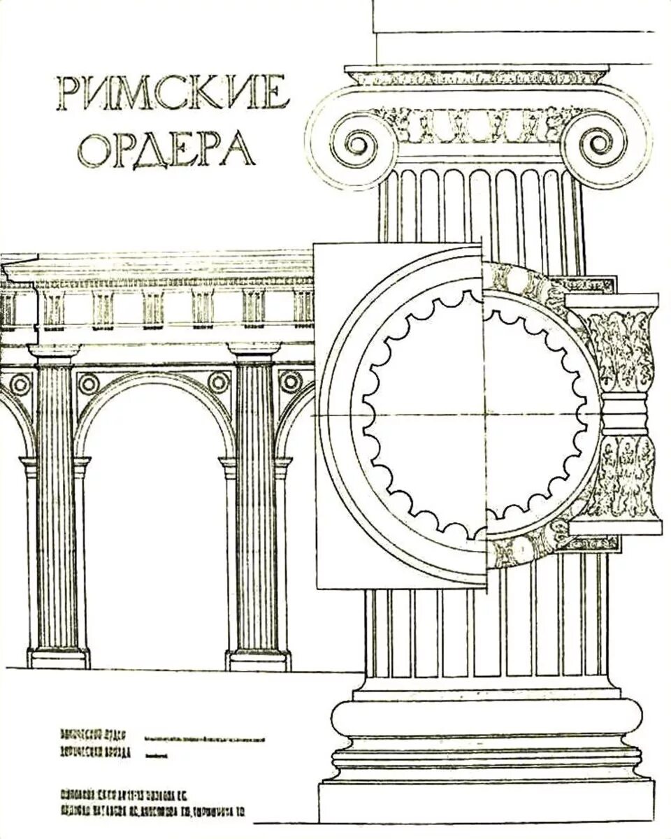Работы без ордера. Римско-дорический ордер. Римско-ионический ордер чертеж. Антаблемент ордера пропорции. Коринфский ордер колоннада построение.