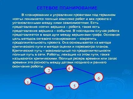 Сетевое планирование проекта это