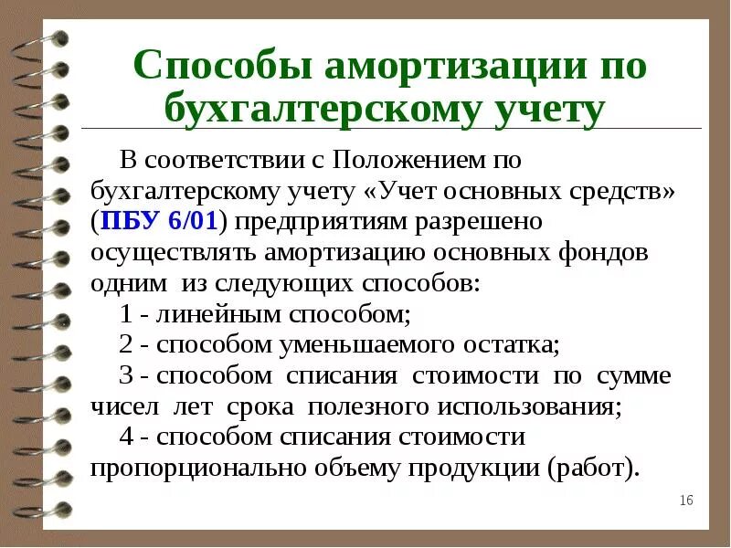 Учет амортизации основных средств. Способы амортизации в бухгалтерском учете. Положения по бухгалтерскому учету. Общие положения по учету амортизации основных средств.