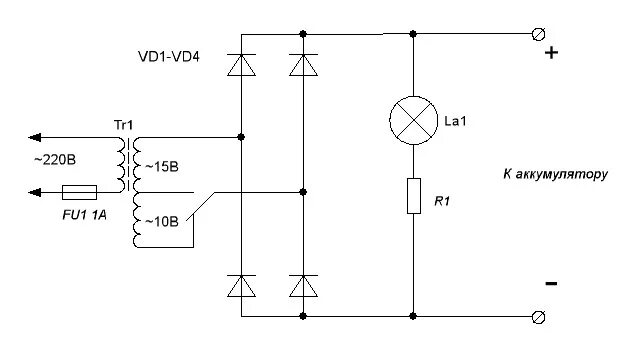Схема самодельного зарядного устройства для АКБ автомобиля. Схема простейшего зарядного устройства для АКБ авто 12 в. Схема зарядки авто аккумулятора 12в. Схема зарядки 12в для авто АКБ. Простейшее зарядное устройство для автомобильного аккумулятора