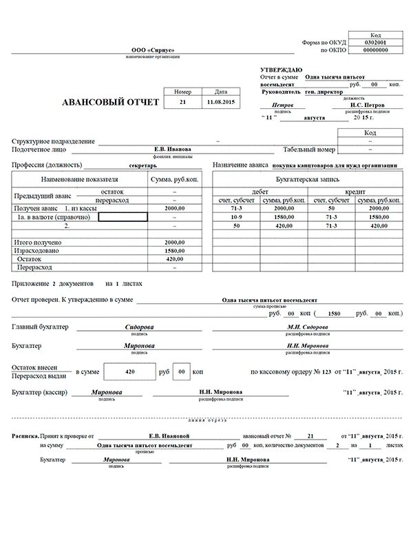Форма авансового отчета 2023. Авансовый отчет денежных средств бланк. Образец оформленного авансового отчета. Авансовый отчет ОКУД 0302001.