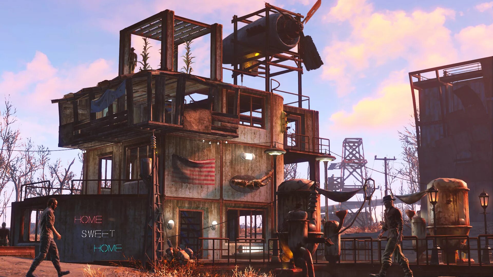 Фоллаут мастерские. Wasteland Workshop фоллаут 4. DLC Wasteland Workshop. Fallout 4 мастерские. Дома в стиле постапокалипсис.