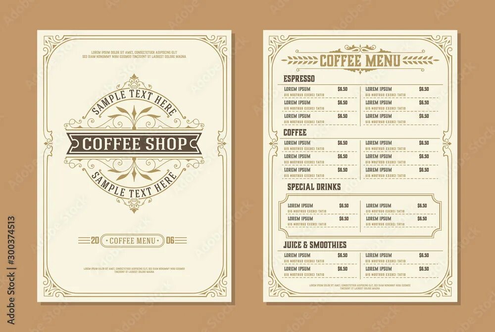 Menu layout