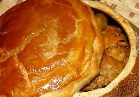 Мясо с овощами в хлебе