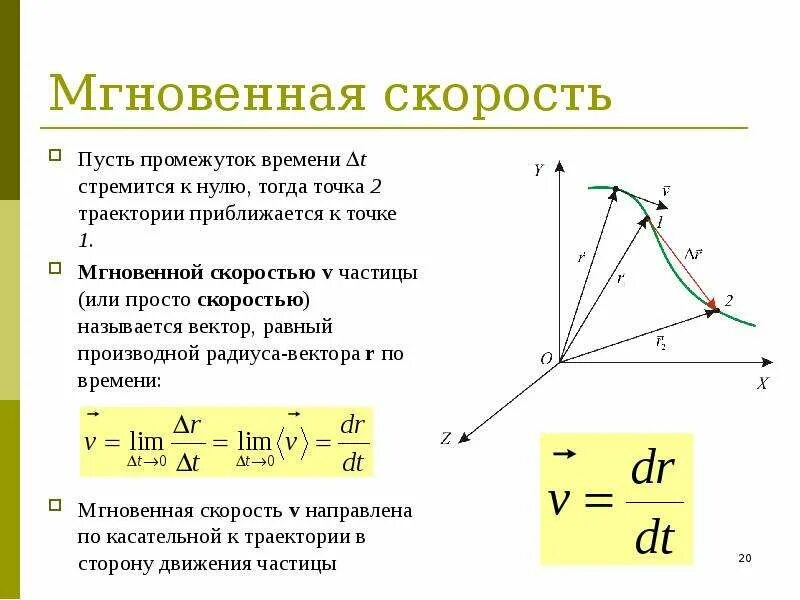 Формула скорости точки. Мгновенная скорость кинематика. Мгновенная скорость точки. Мгновенная скорость движения точки. Мгновенная скорость точки формула.