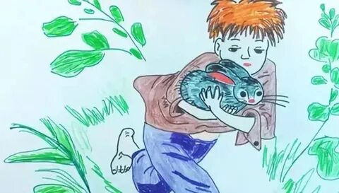 Рисунок к рассказу зайчие лапы