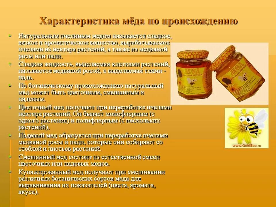 Характеристика меда. Сорта меда. Продукты пчеловодства. Формы натурального меда. Продукты пчеловодства и их использование