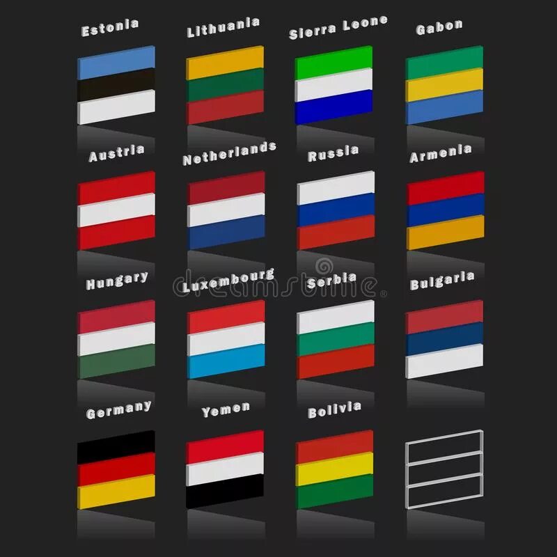 Страны из 3 цветов