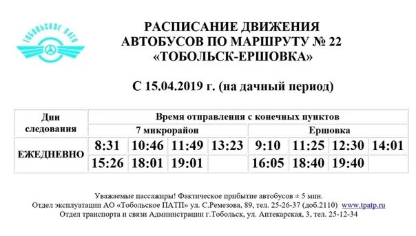 Расписание автобуса 22 никольское