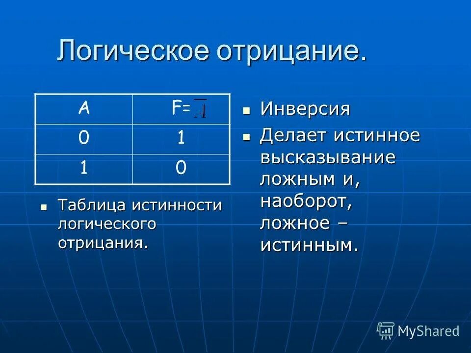 Операция инвертирования