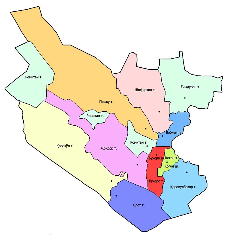 16 район карта. Карта Бухарской области. Бухарская область карта с районами. Карта Бухара область. Карта Бухарской области Узбекистан.