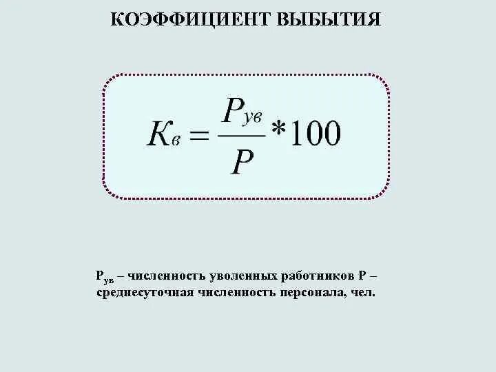 Коэффициент выбытия кадров формула. Коэффициент выбытия кадров формула