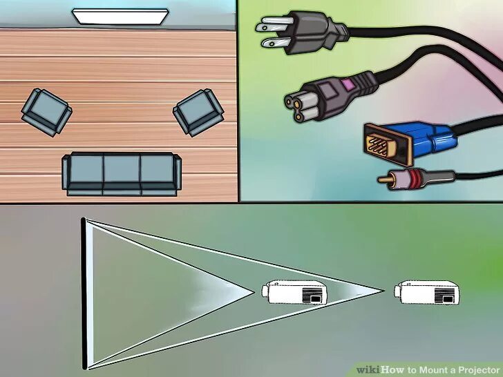 Палка для включения проектора. Варианты установки проектора. Проектор монтаж кабели. Схема установки проектора и экрана.