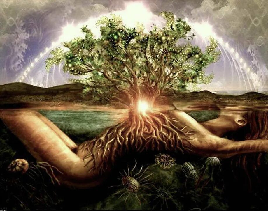 Волшебное исцеление. Богиня Гайя мать земля. Магическое дерево. О природе богов. Изобилие природы.