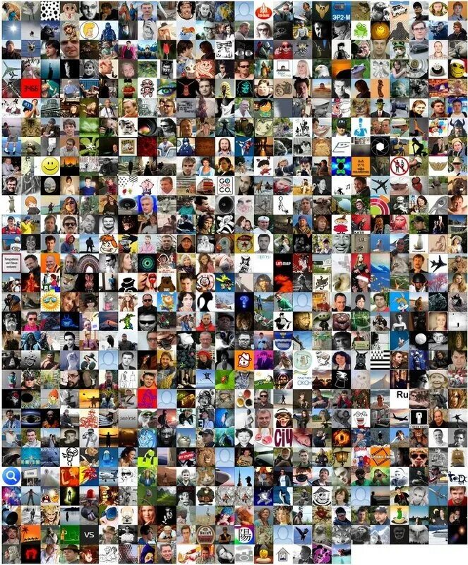 Много всего. Аниме коллаж. Картина из фотографий. Очень много людей. Множество товаров на одной картинке.