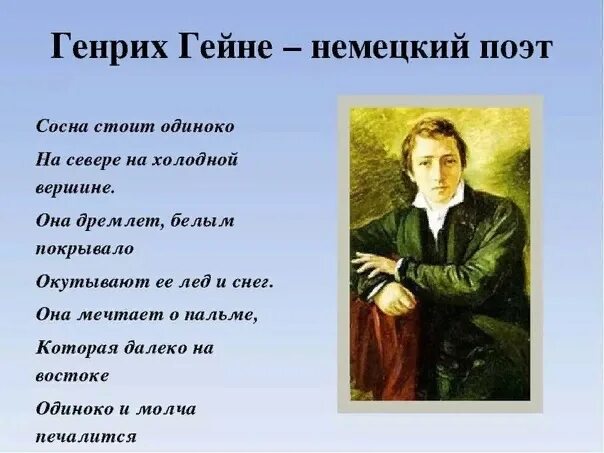 Поэзия Генриха Гейне. Поэзия Генриха Гейне на севере диком.