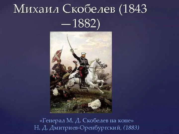 Скобелев 1877 1878. Генерал Скобелев картины. Генерал м д Скобелев на коне художник н д Дмитриев-Оренбургский. Скобелев на коне Дмитриев Оренбургский.