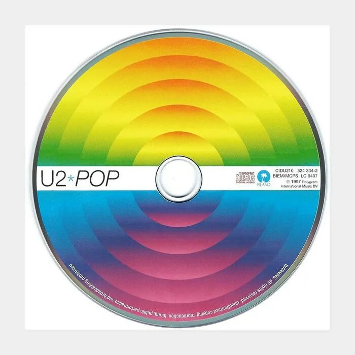 U2 "Pop". U2 CD. U2 Pop CD Cover. U2 Pop 1997.