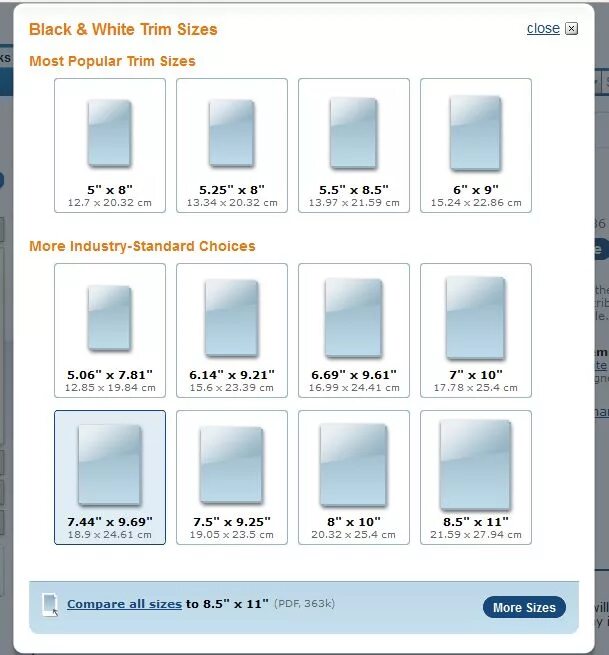 Designer size. Трим размеры. book size. book design size. ebook size.