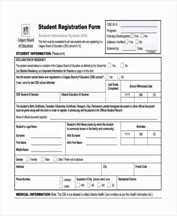 Student registration