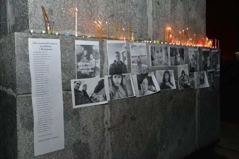 Список погибших в торговом центре. Список погибших в зимней вишне. Стена памяти Кемерово.
