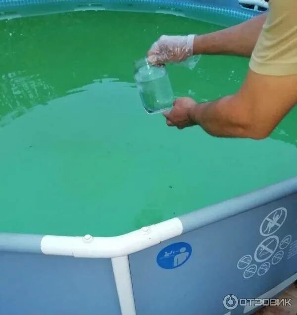Сколько перекиси водорода нужно залить в бассейн. Перекись водорода для бассейна. пергидроль для бассейна. водоросли в каркасном бассейне.