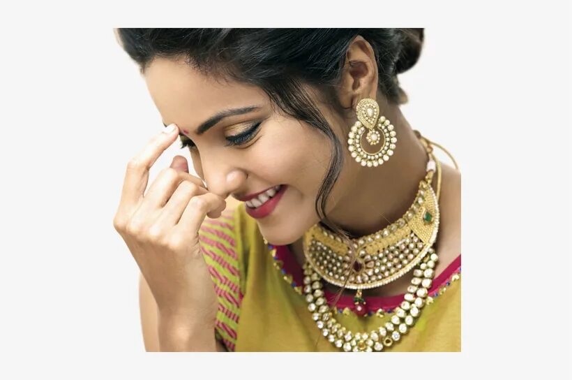 Indian women Jewellery. Jewellery model. Girl with Jewelry. Jewellery smile. Gold model