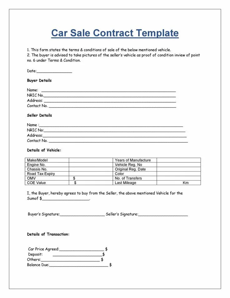 Purchase contract. Kaufvertrag auto. contractual agreement. second hand car sales contract.