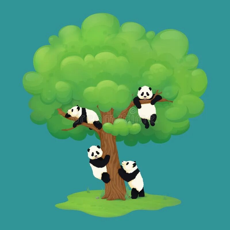 Panda falling trees
