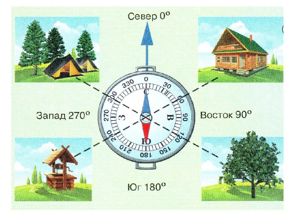 Умение определять свое местоположение относительно сторон горизонта. Ориентирование на местности компас азимуты. стороны горизонта компас ориентирование на местности. азимут компас способы ориентирования на местности. ориентированияна местности по компа.