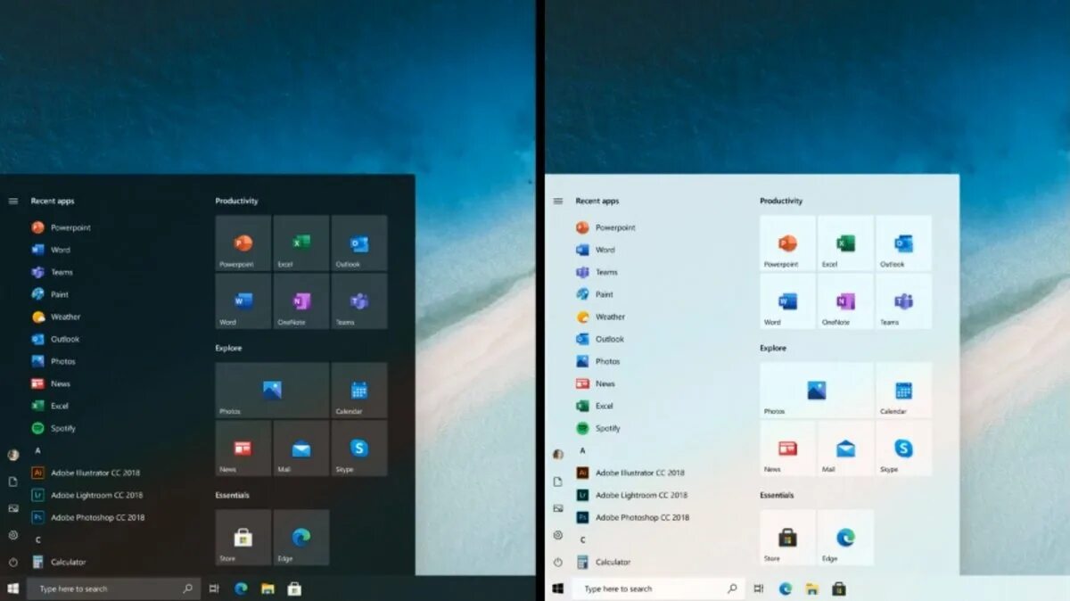 Microsoft показала Windows 10 без "живых плиток" - Hi-Tech Mail