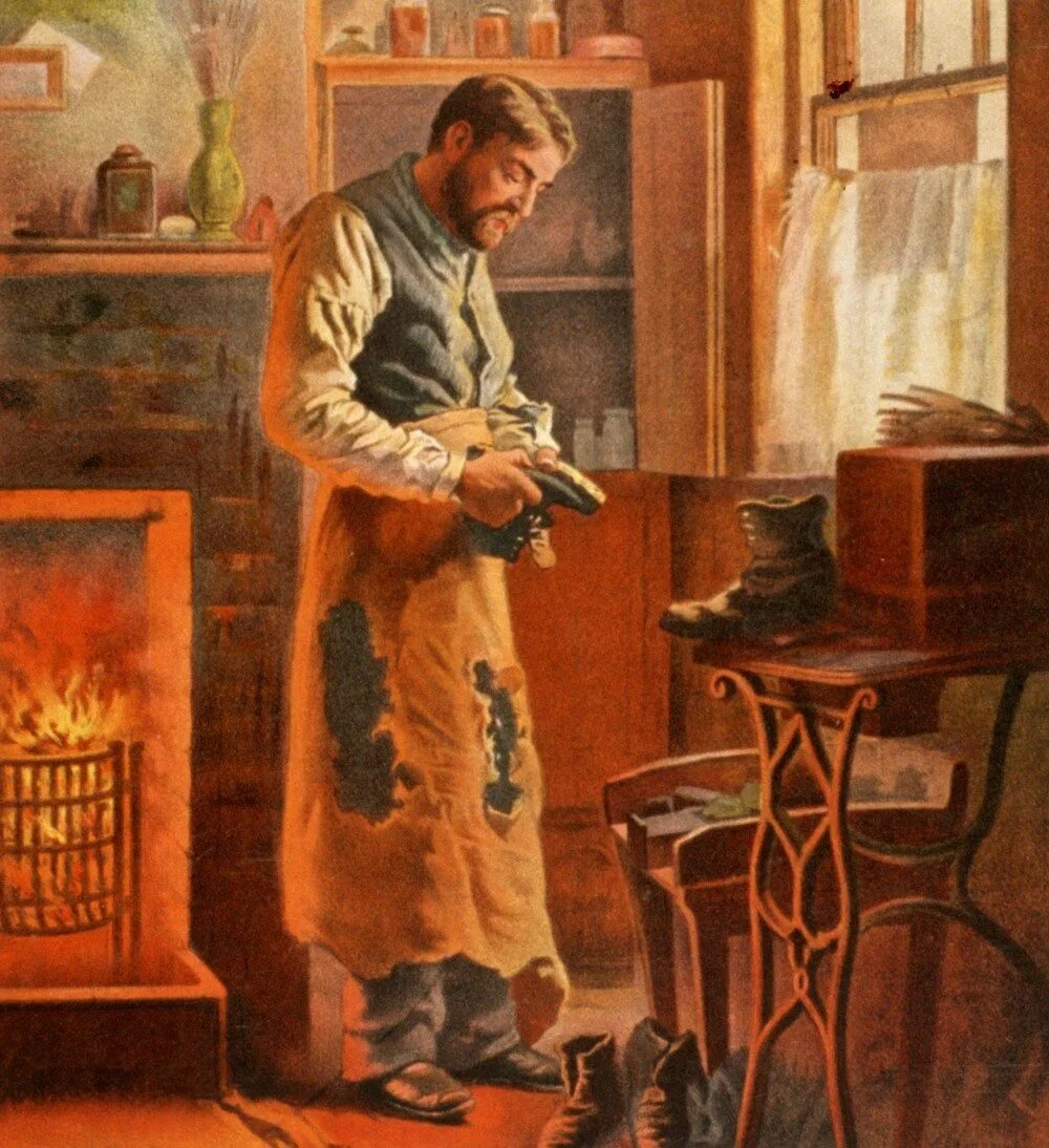 Грузинский художник важа. Сапожник для детей. Бедный сапожник. Обувщик в живописи. Сапожник картина.