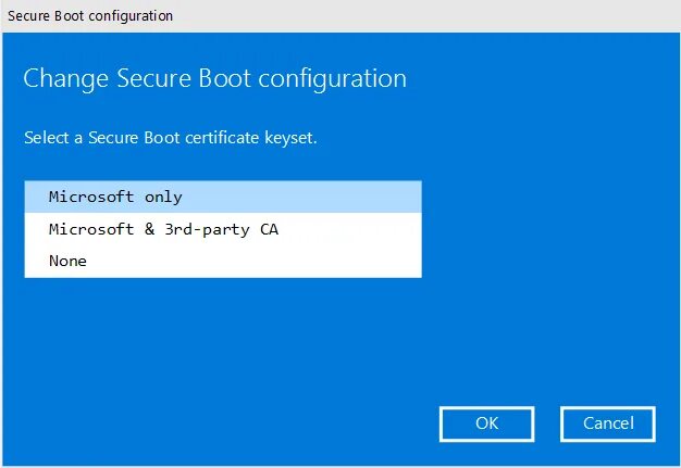 Trusted boot. Microsoft surface secure boot warning.