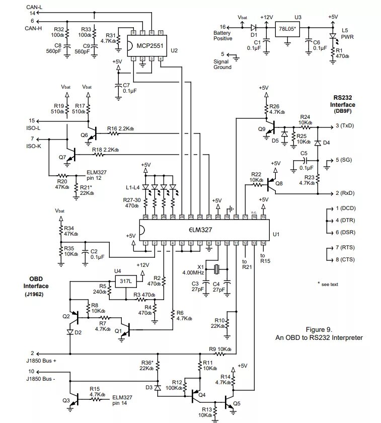 Obd 2 pic18f25k80. Елм 327 схема. схема elm327 obd2. elm327 схема электрическая. elm327 bluetooth схема адаптера.