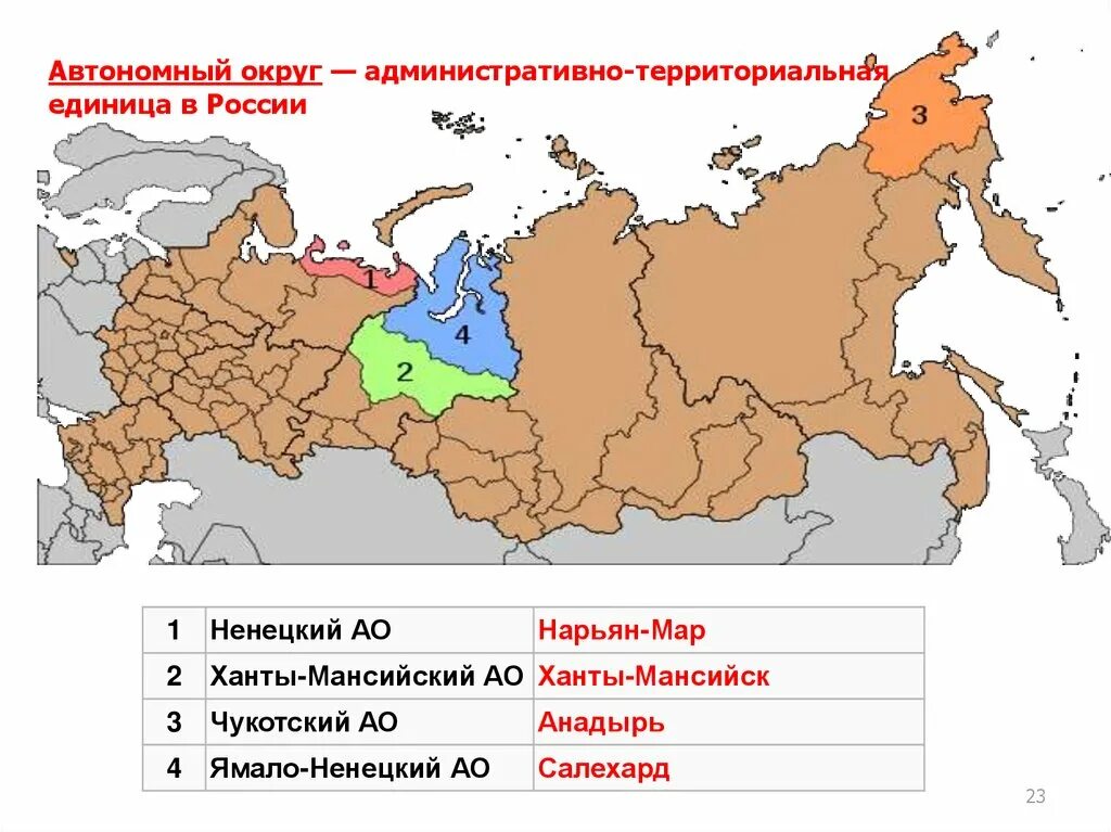 Собственная территория. Автономные округа Российской Федерации. 4 Автономных округа России. Автономные округа РФ на карте. Автономные округа России и их столицы.