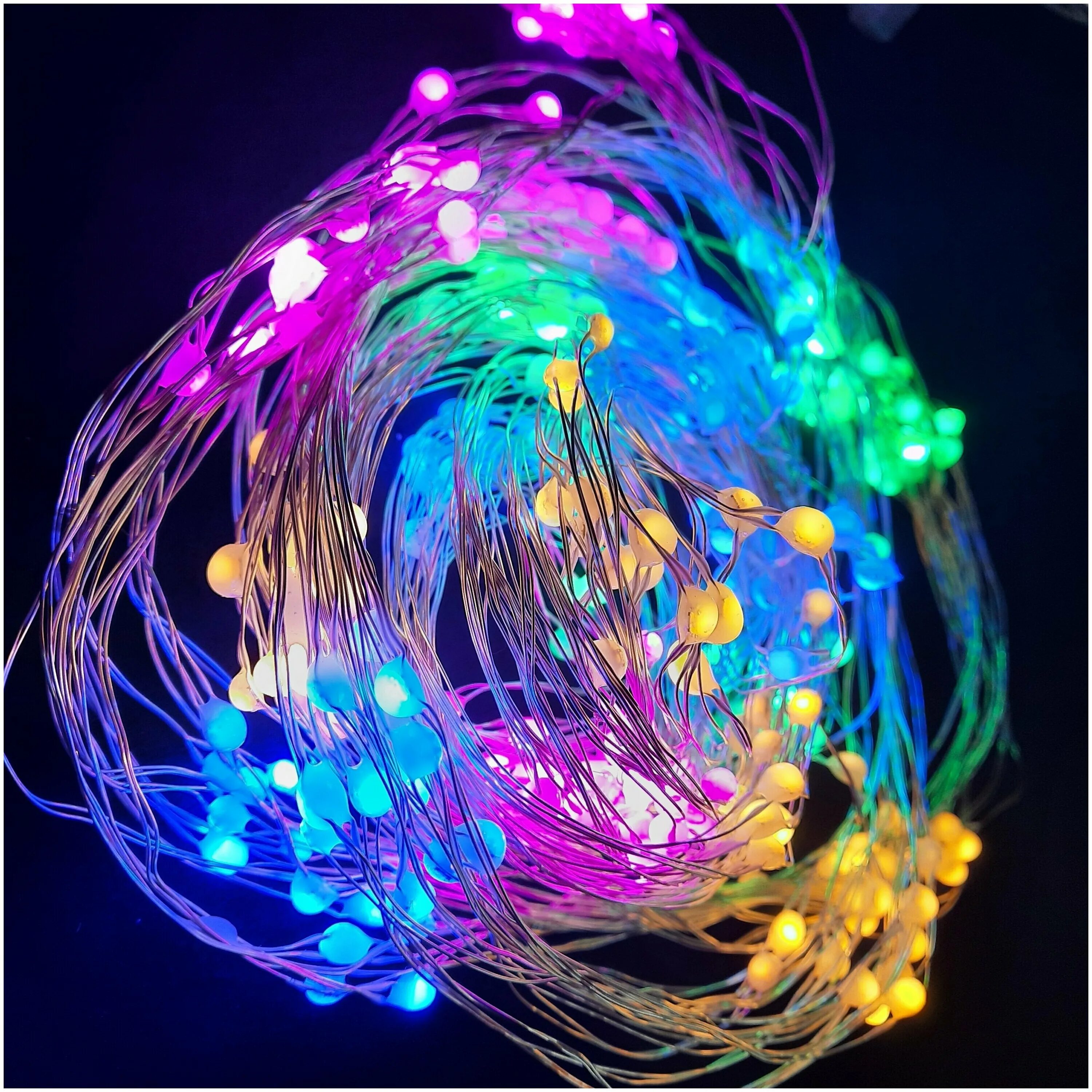 Гирлянда капельки. Гирлянда светлячки, 120 разноцветных mini led-ламп. Гирлянда капелька светодиодная. Электрогирлянда интерьерная роса светодиодная, 100 м. Гирлянда капелька светодиодная.