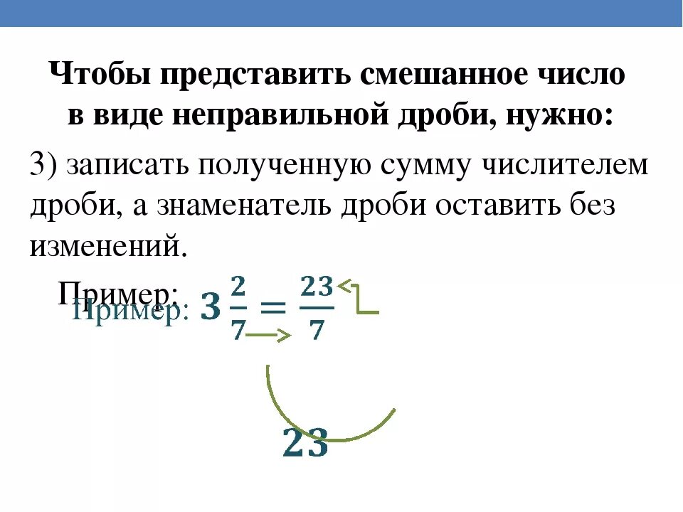 Смешанные дроби в неправильную дробь правило. Как предстсавить спешаннок Висло в виде неправильной дроби. Дроби смешанные числа. Смешанная дробь в виде неправильной. Смешанного числа в неправильную дробь.