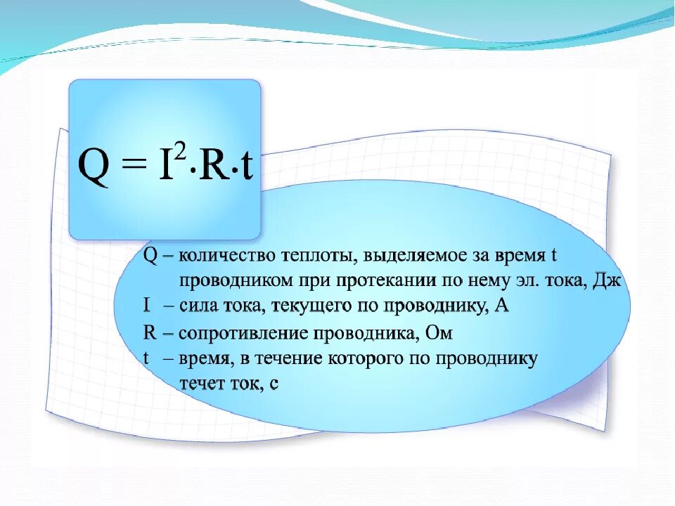 Известно что протекающая через. Формула тока с выделением тепла. Закон Джона Ленца формула. Теплота выделяемая проводником с током формула. Формула Джоуля-Ленца для количества теплоты.