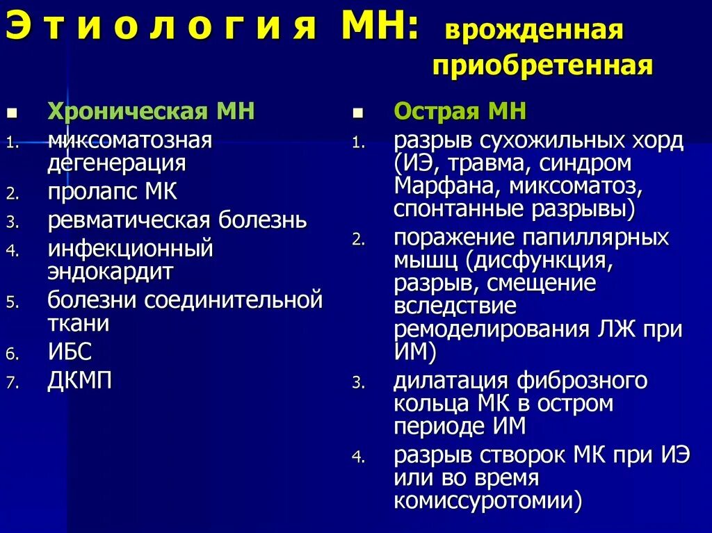 Миксоматозная дегенерация хорд.