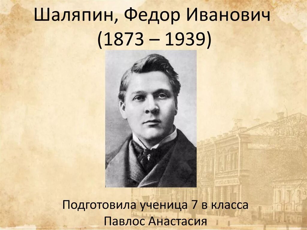 Шаляпин какой год. Шаляпин 1873-1939.