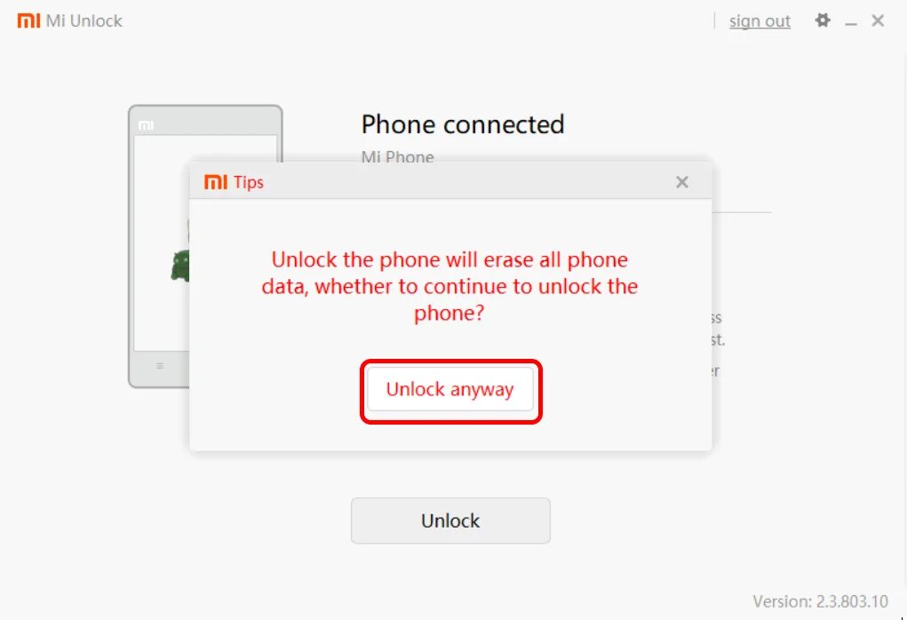 Unlock bootloader