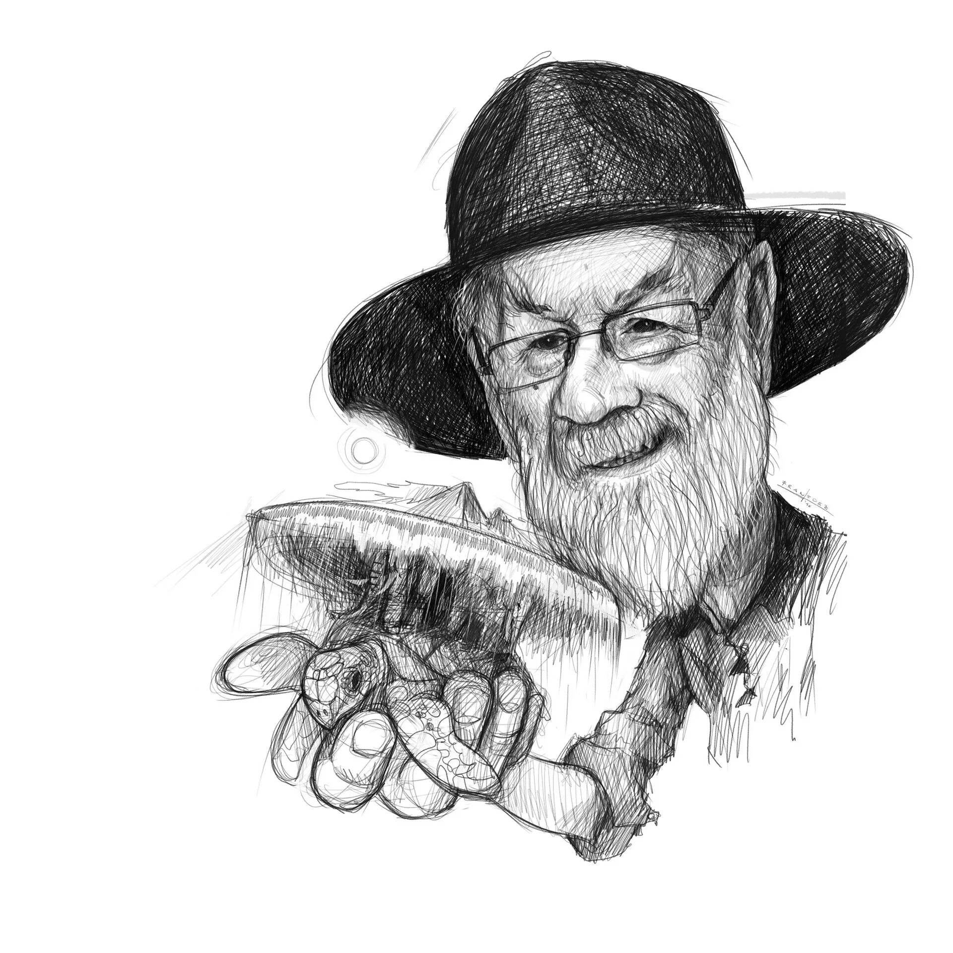 Терри Пратчетт. Терри Пратчетт портрет. Terry Pratchett портрет арт. Terry pratchett's