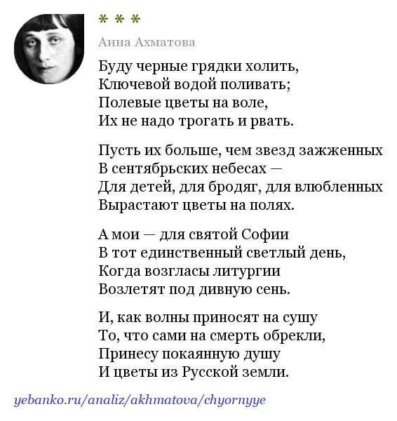 И упало каменное слово ахматова анализ. Любимые цветы Анны Ахматовой. Ахматова а.а. "стихотворения".