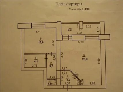 Квартира масштаба 1 100