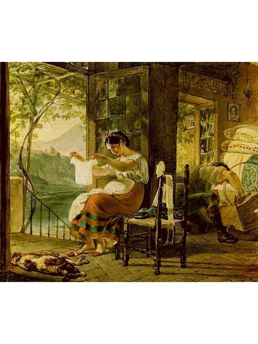 Прерванное свидание картина. Прерванное свидание брюллов. Брюллов итальянка ожидающая ребенка. Прерванное свидание. Брюллов прерванное свидание картина.
