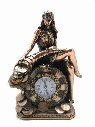 скульптурные часы настольные. часы настольные fortuna. статуэтка фортуна с часами. час фортуны. богиня фортуна.