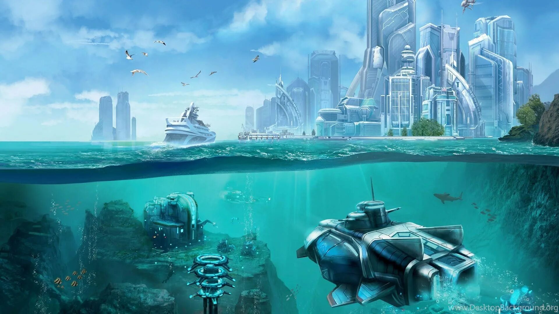 Игры пк океан. Anno 2070. Анно 2070 Deep Ocean. Anno 2070: Глубоководье. Анно 2070 город.