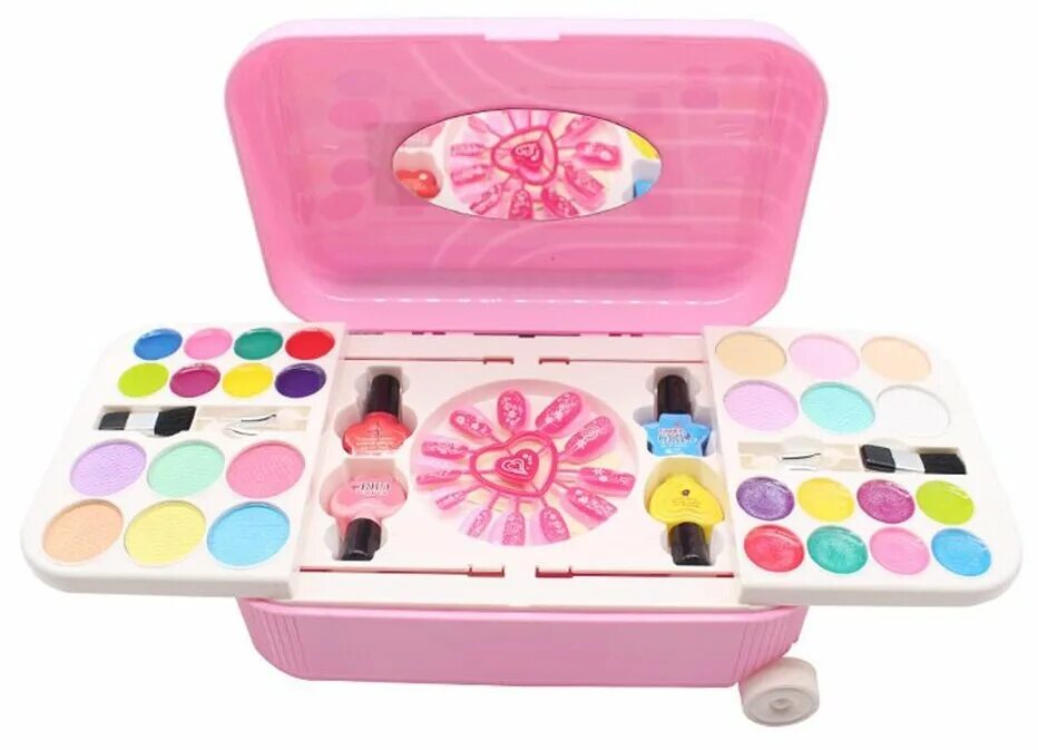 набор детской косметики в чемоданчике. зефирка чемоданчик стилиста. декоративная косметика для девочек в чемоданчике. чемоданчик детской декоративной косметики. набор детской косметики.
